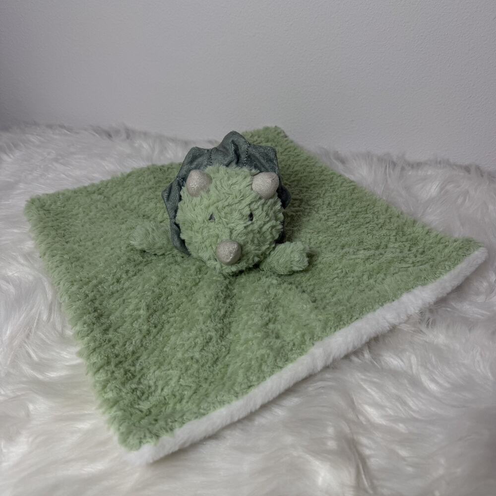 Green Plush DINOSAUR Buddy Blankie Security Blanket Lovey Baby Toy